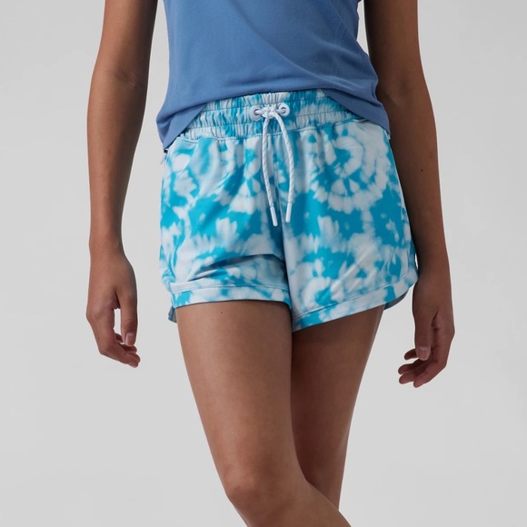 Athleta Other - Athleta Girl All Play 3" Short Blue Tie Dye Workout Gym Athleisure 2022-XXL